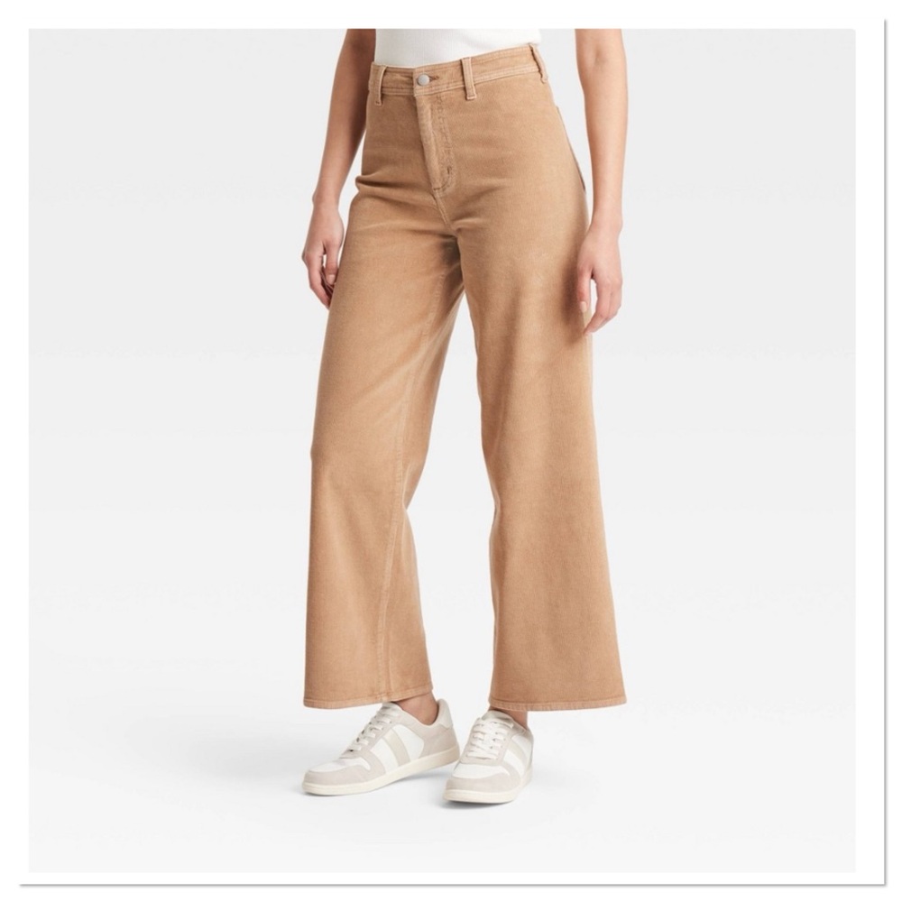 Women’s High-Rise Corduroy Sailor Wide Leg Ankle Jeans